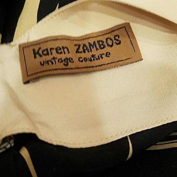 Karen Zambos Vintage Couture silk dress, Sz S - Picture 4 of 4